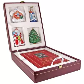 Подарочный набор с книгой и новогодними игрушками "Как праздновал и празднует народ русский Рождество Христово, Новый Год, Крещение и Масленицу"